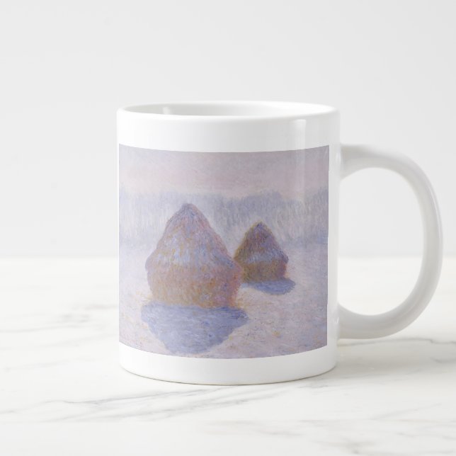 Claude Monet | Haystacks Effect of Snow and Sun Large Coffee Mug (Right)
