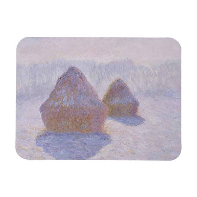Claude Monet | Haystacks Effect of Snow and Sun Magnet (Horizontal)