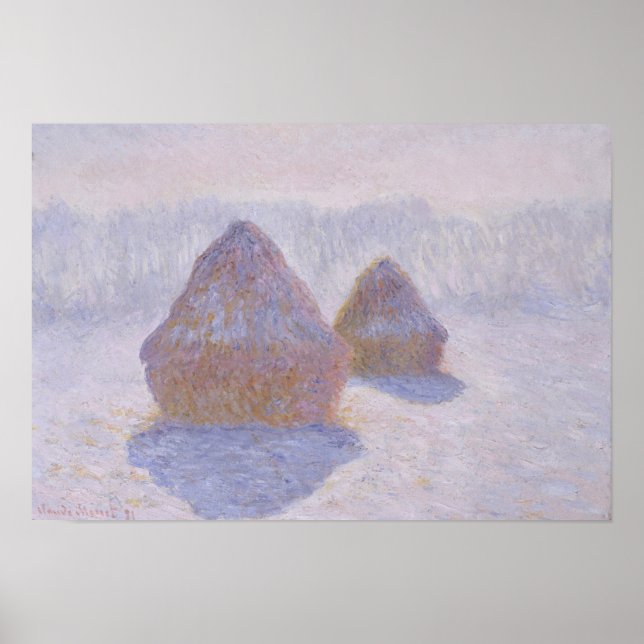 Claude Monet | Haystacks Effect of Snow and Sun Poster (Front)