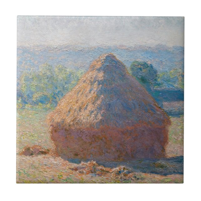 Claude Monet - Haystacks, end of Summer Ceramic Tile (Front)