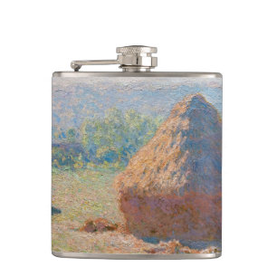 Claude Monet - Haystacks, end of Summer Hip Flask