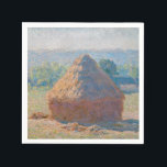 Claude Monet - Haystacks, end of Summer Napkin<br><div class="desc">Haystacks,  end of Summer / Meules,  fin de l'ete - Claude Monet,  Oil on Canvas,  1891</div>