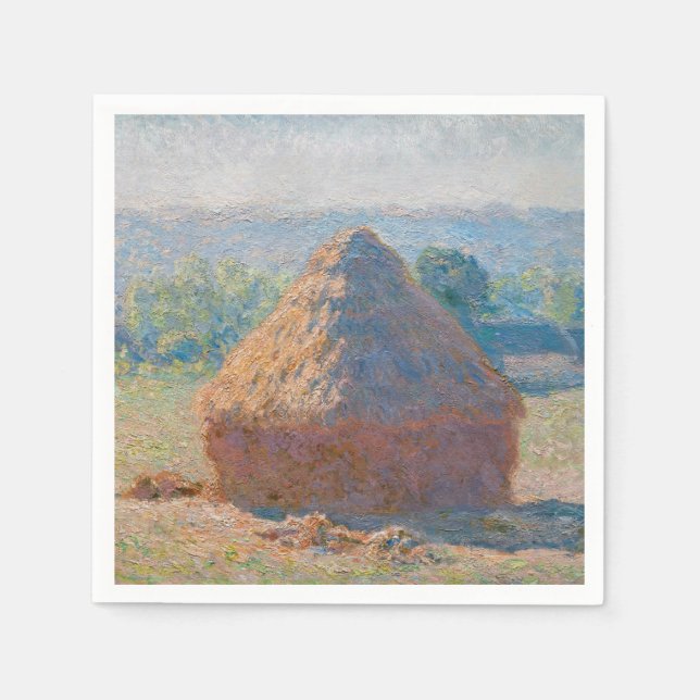 Claude Monet - Haystacks, end of Summer Napkin (Front)
