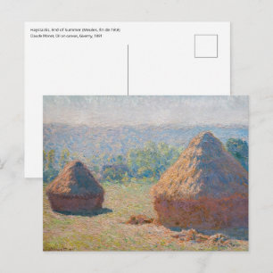 Claude Monet - Haystacks, end of Summer Postcard
