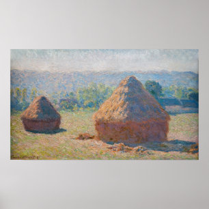 Claude Monet - Haystacks, end of Summer Poster
