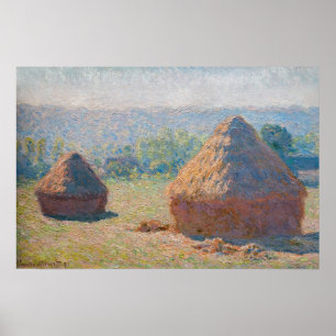 Claude Monet - Haystacks, end of Summer Poster