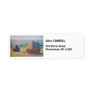 Claude Monet - Haystacks, end of Summer Return Address Label