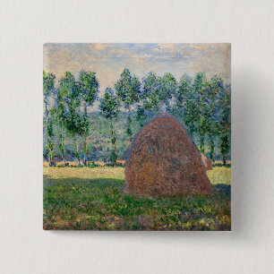 Claude Monet - Haystacks near Giverny 15 Cm Square Badge