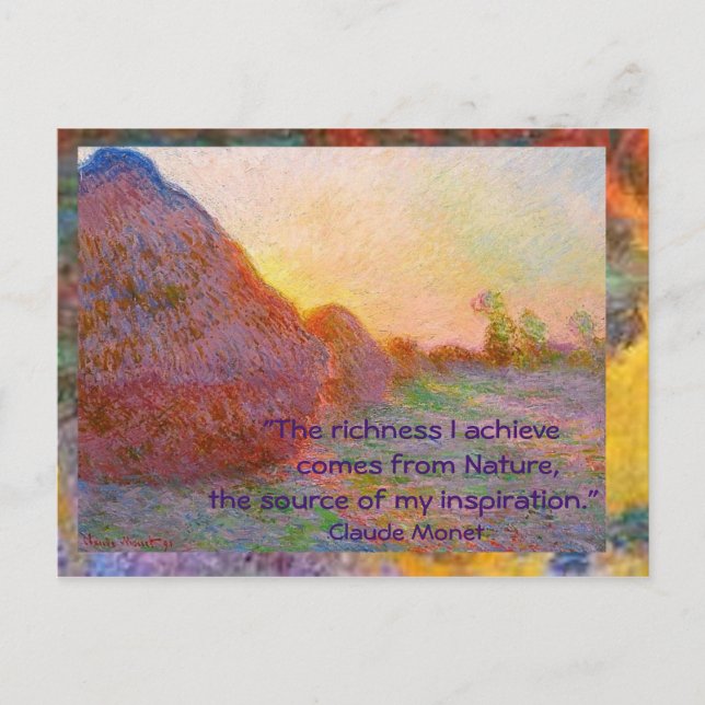 Claude Monet Haystacks Postcard (Front)