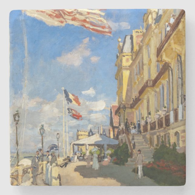 Claude Monet - Hotel des Roches Noires, Trouville Stone Coaster (Front)