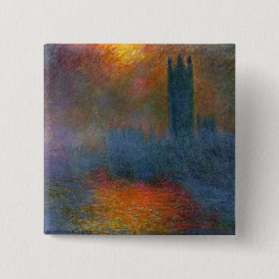 Claude Monet - Houses of Parliament Canvas Print 15 Cm Square Badge