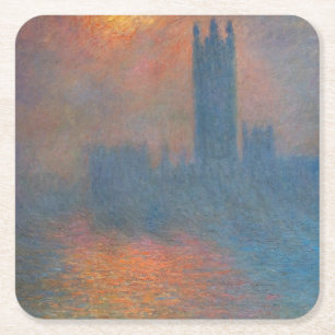 Claude Monet - Houses of Parliament London Square Paper Coaster