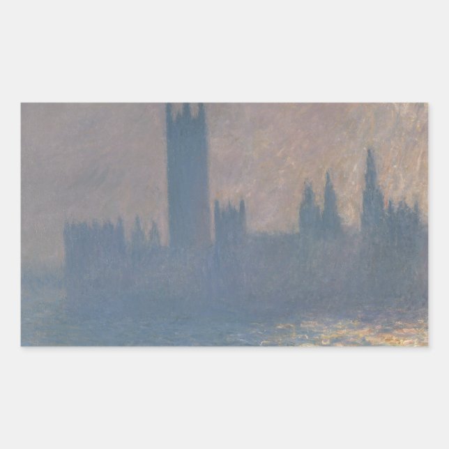 Claude Monet - Houses of Parliament, Sunlight Rectangular Sticker (Front)