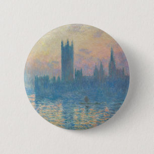 Claude Monet Houses of Parliament Sunset 6 Cm Round Badge