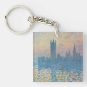 Claude Monet Houses of Parliament Sunset Key Ring