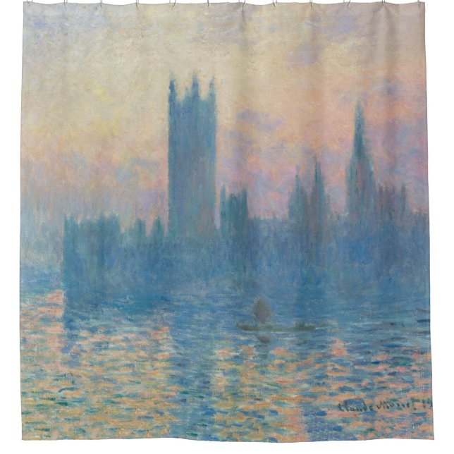 Claude Monet Houses of Parliament Sunset Shower Curtain (Front)