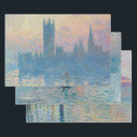 Claude Monet Houses of Parliament Sunset Wrapping Paper Sheet<br><div class="desc">Monet Famous Painting - London England - Houses of Parliament Sunset - London England painting - impressionism masterpiece</div>