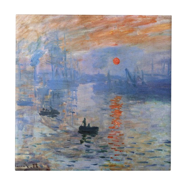 Claude Monet Impression Sunrise 1872 Harbour Art Ceramic Tile (Front)
