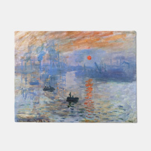 Claude Monet Impression Sunrise 1872 Harbour Art Doormat
