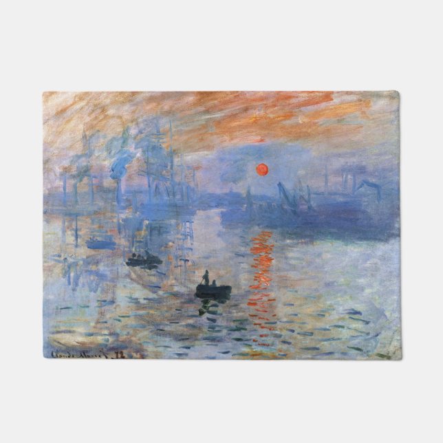 Claude Monet Impression Sunrise 1872 Harbour Art Doormat (Front)