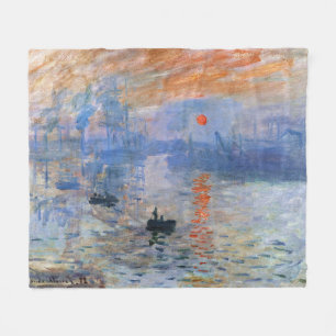 Claude Monet Impression Sunrise 1872 Harbour Art Fleece Blanket