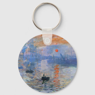Claude Monet Impression Sunrise 1872 Harbour Art Key Ring