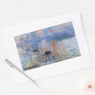 Claude Monet Impression Sunrise 1872 Harbour Art Rectangular Sticker