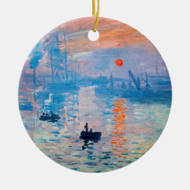 Claude Monet - Impression, Sunrise Ceramic Ornament (Front)
