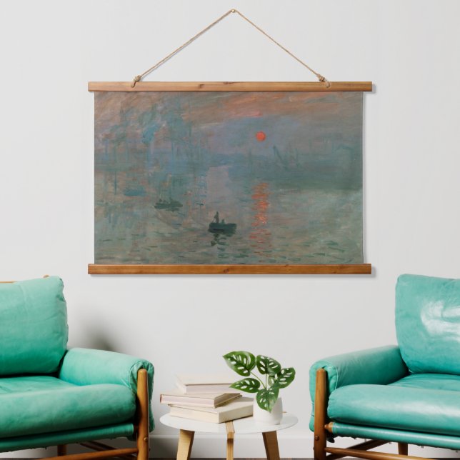 Claude Monet Impression Sunrise Classic Painting Hanging Tapestry (Living Room)