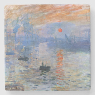 Claude Monet Impression Sunrise Classic Painting Stone Coaster