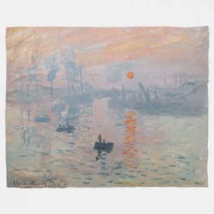 Claude Monet - Impression, Sunrise Fleece Blanket