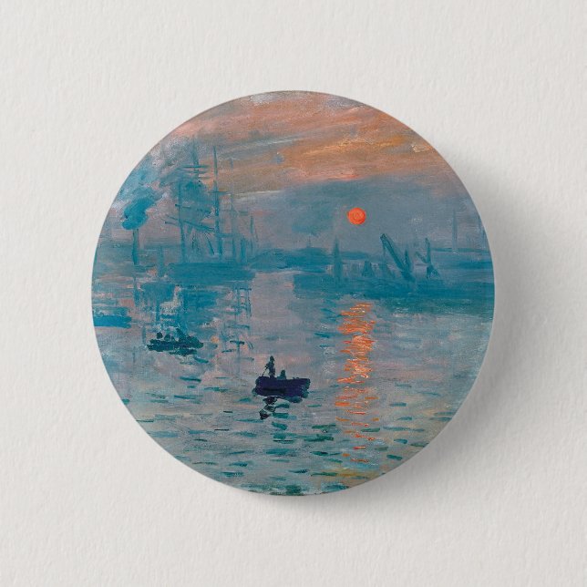 Claude Monet Impression Sunrise French 6 Cm Round Badge (Front)