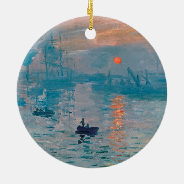 Claude Monet Impression Sunrise French Ceramic Ornament (Back)