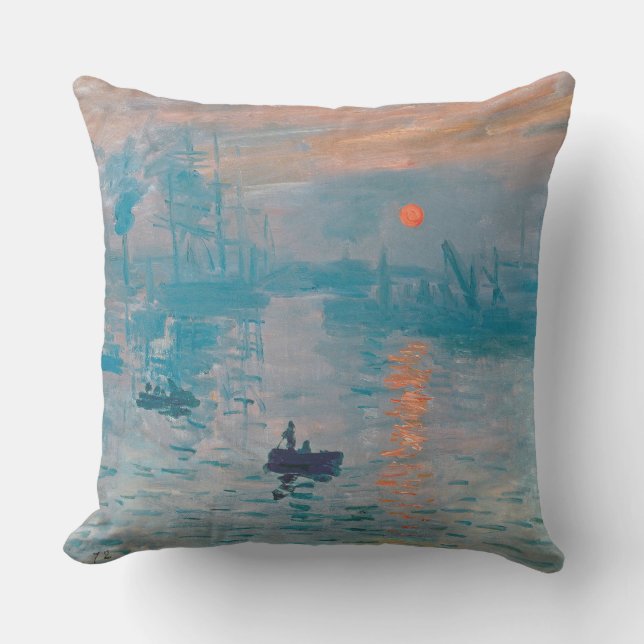 Claude Monet Impression Sunrise French Cushion (Front)