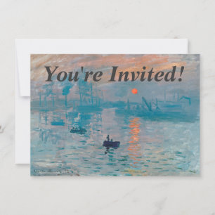 Claude Monet Impression Sunrise French Invitation