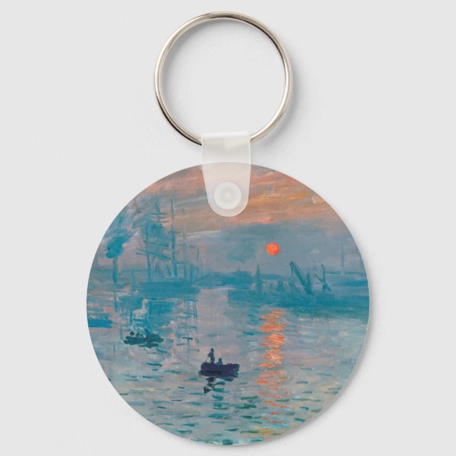 Claude Monet Impression Sunrise French Key Ring (Front)