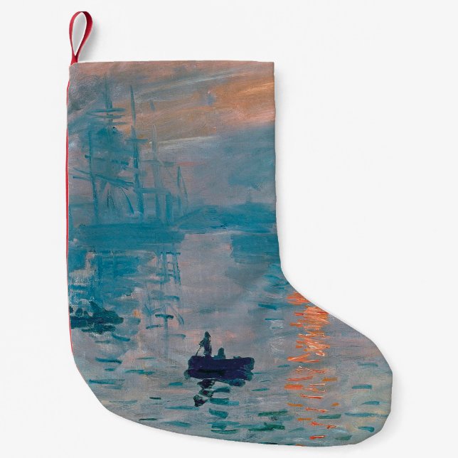 Claude Monet Impression Sunrise French Small Christmas Stocking (Front)