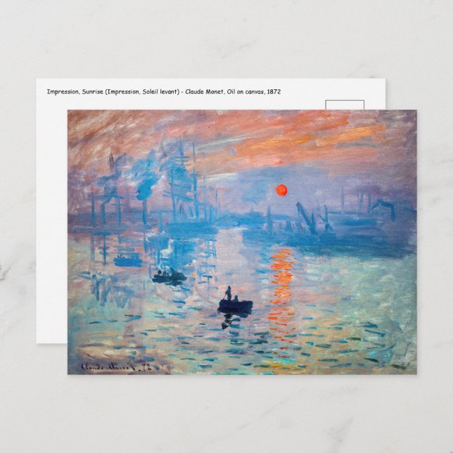 Claude Monet - Impression, Sunrise Postcard (Front/Back)