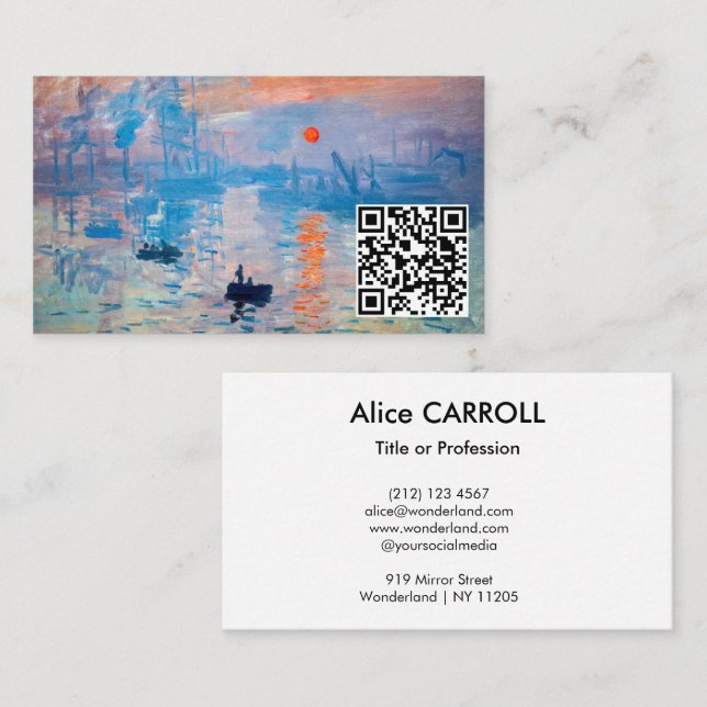 Claude Monet - Impression, Sunrise - QR Code Business Card (Front/Back)