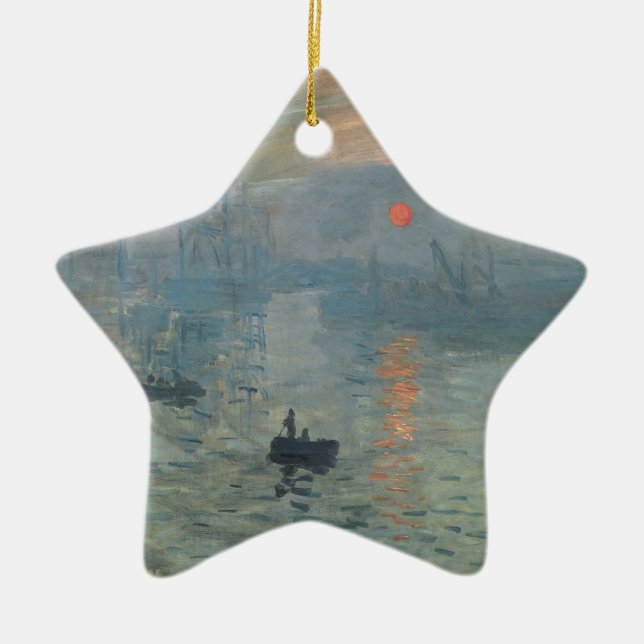 Claude Monet Impression Sunrise Soleil Levant Ceramic Ornament (Front)