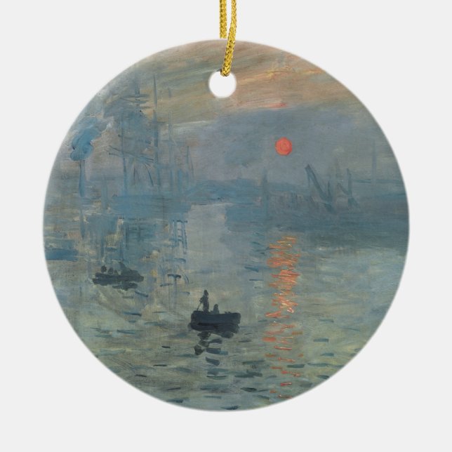 Claude Monet Impression Sunrise Soleil Levant Ceramic Ornament (Front)