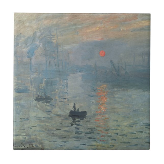 Claude Monet Impression Sunrise Soleil Levant Ceramic Tile (Front)