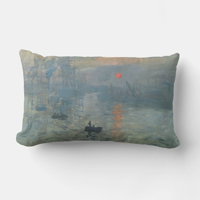 Claude Monet Impression Sunrise Soleil Levant Lumbar Cushion (Front)