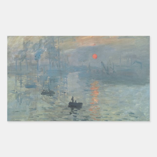 Claude Monet Impression Sunrise Soleil Levant Rectangular Sticker (Front)