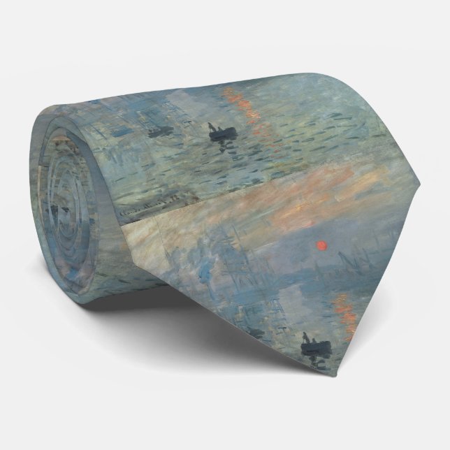 Claude Monet Impression Sunrise Soleil Levant Tie (Rolled)
