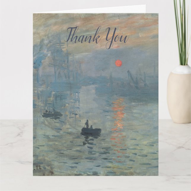 Claude Monet Impression Sunrise Thank You Card (Front)