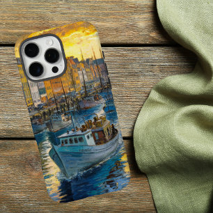 Claude Monet impressionist design of Boat in River iPhone 16 Pro Max Case