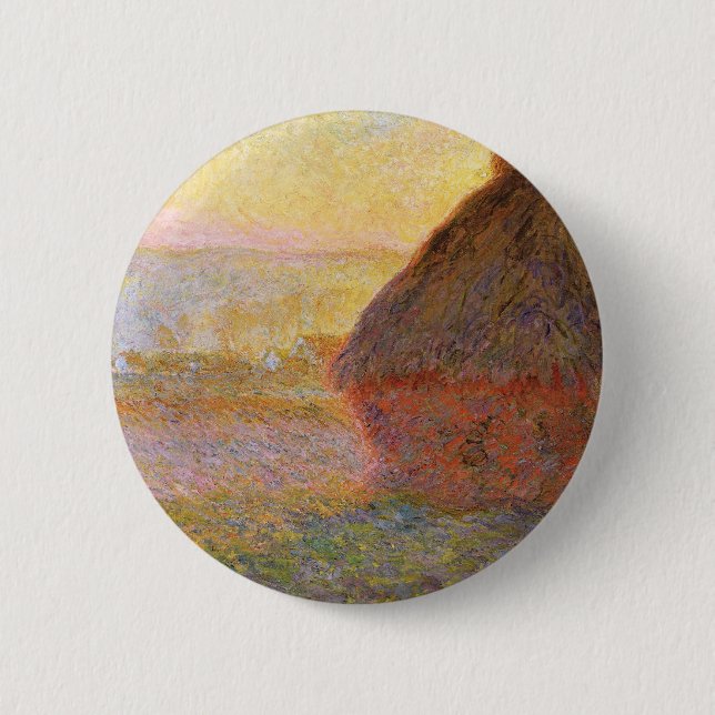 Claude Monet Impressionist Painting Graystaks I 6 Cm Round Badge (Front)