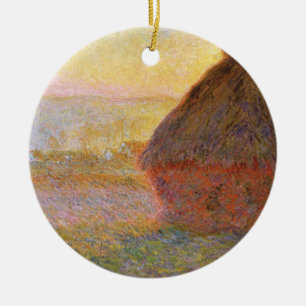 Claude Monet Impressionist Painting Graystaks I Ceramic Ornament