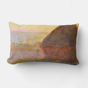 Claude Monet Impressionist Painting Graystaks I Lumbar Cushion